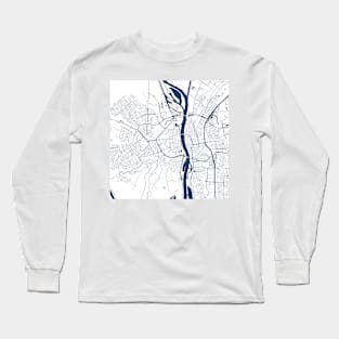 Kopie von Kopie von Kopie von Kopie von Kopie von Kopie von Kopie von Kopie von Kopie von Kopie von Kopie von Kopie von Lisbon map city map poster - modern gift with city map in dark blue Long Sleeve T-Shirt